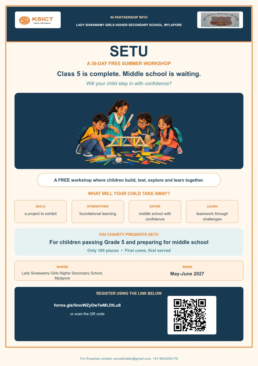 SETU children’s registration flyer