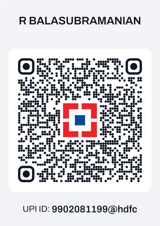 UPI QR code for donations. UPI ID 9902081199@hdfc